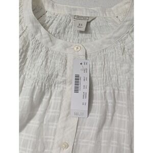 J Crew Point Sur Women's White Shirt Button Up Lace Boho XS Work Career
